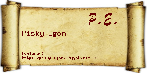 Pisky Egon névjegykártya
